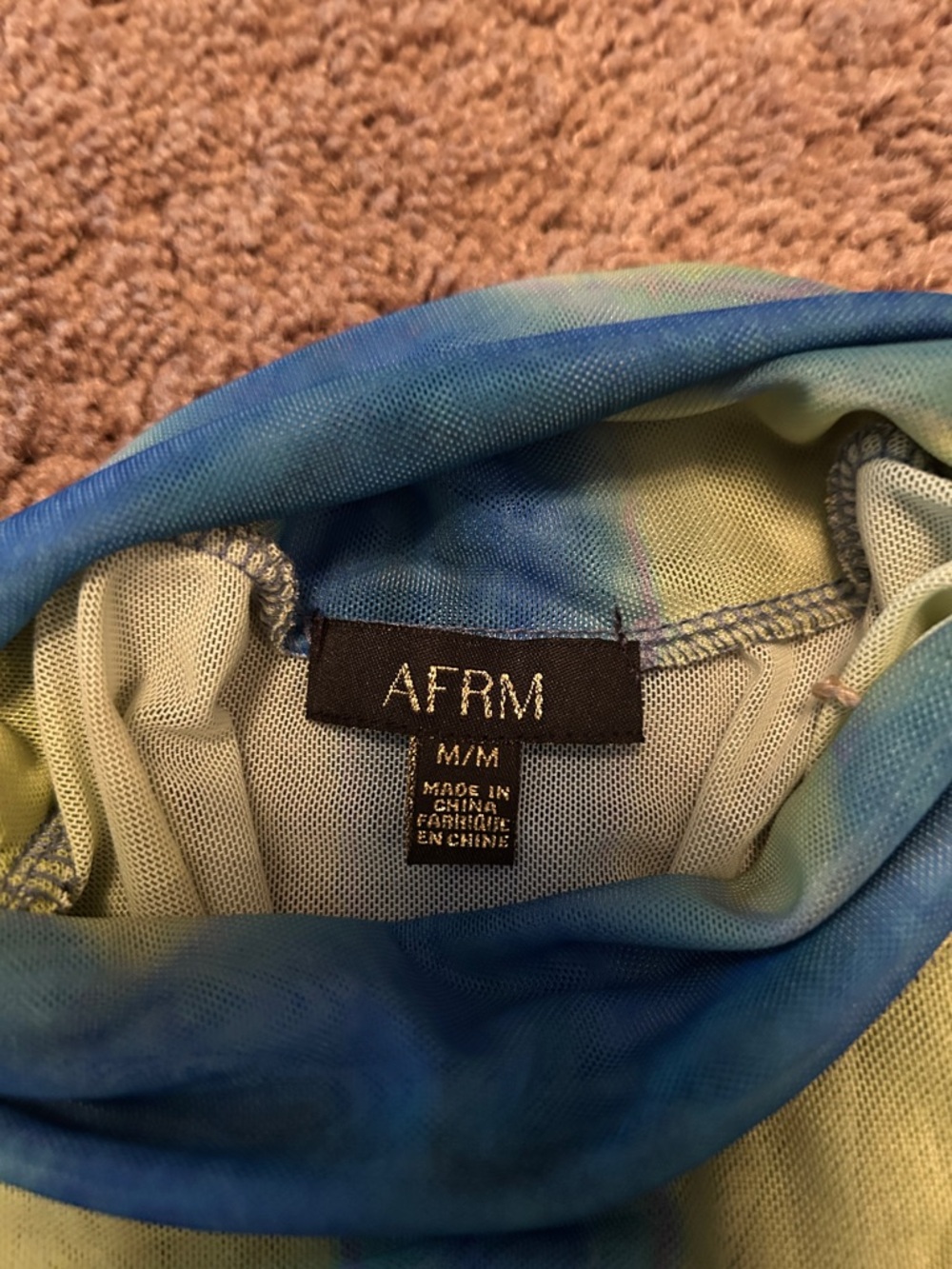 AFRM Tie-Dye Blue Green Women's Dress